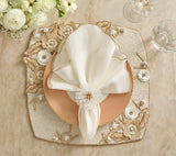 Bramble Placemat in Ivory Natural & Gold, Set of 2 by Kim Seybert at Fig Linens and Home 5