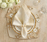 Bramble Placemat in Ivory Natural & Gold, Set of 2 by Kim Seybert at Fig Linens and Home 3