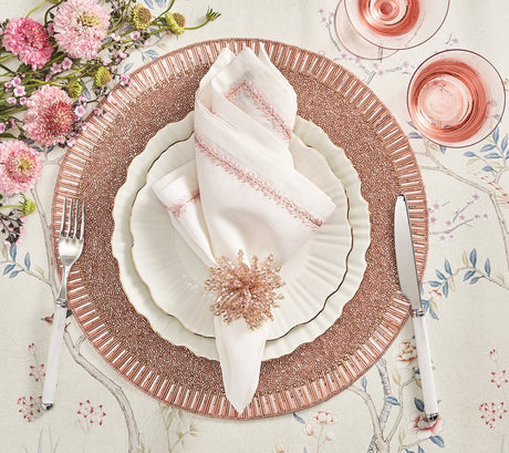 Brilliant Napkin Ring in Blush Set of 4 by Kim Seybert at Fig LInens and Home - Lifestyle 8