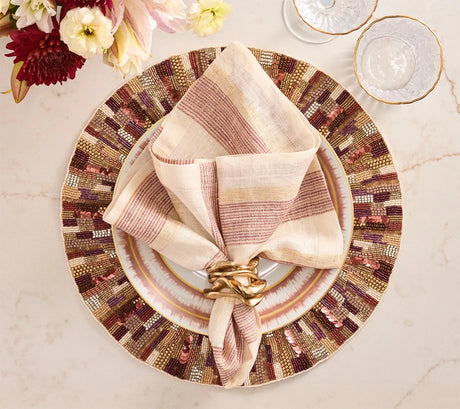 Broad Stripe Brown/White Napkin Detail 2 | Kim Seybert at Fig Linens and Home