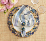 Broad Stripe Napkins in Blue & White by Kim Seybert at Fig Linens and Home 3