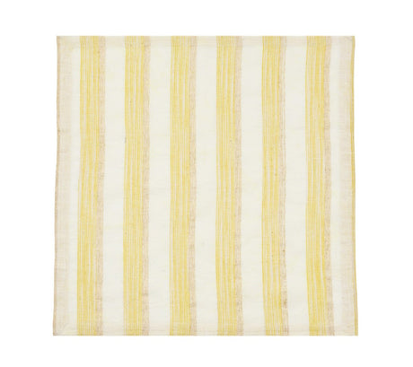 Broad Stripe Napkins in Yellow & White by Kim Seybert at Fig Linens and Home - View 5