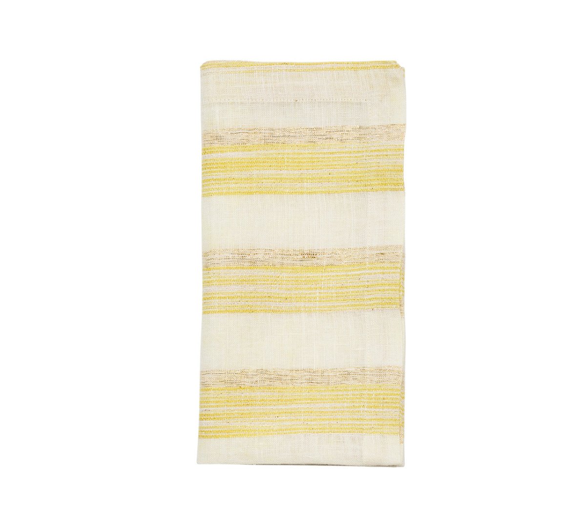 Broad Stripe Napkins in Yellow & White by Kim Seybert at Fig Linens and Home - View 1