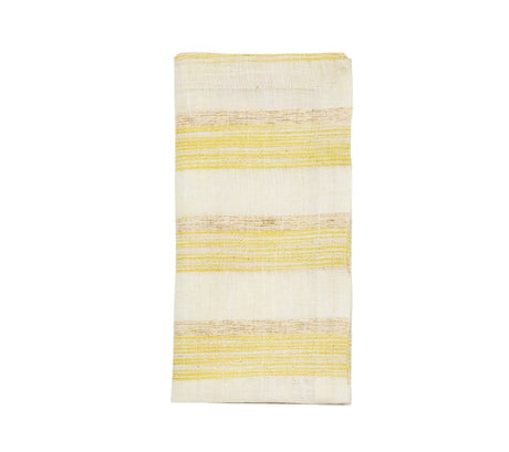 Broad Stripe Napkins in Yellow & White by Kim Seybert at Fig Linens and Home - View 1