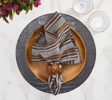 Burl Brown Napkin Ring Detail 4 | Kim Seybert at Fig Linens and Home