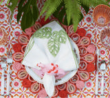 Calypso Napkin in White & Green | Kim Seybert Tropical Napkins at Fig Linens and Home Lifestyle 2