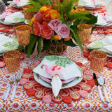 Calypso Napkin in White & Green | Kim Seybert Tropical Napkins at Fig Linens and Home Lifestyle 3