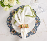 Calypso Napkin Ring in Natural & Green Set of 4 by Kim Seybert at Fig Linens and Home - Lifestyle 4