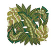 Calypso Placemat in Green & Gold | Tropical Beaded Placemats with Sequins, Palms and Leaves 1