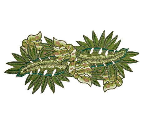 Calypso Runner in Green & Gold | Kim Seybert Table Runner at Fig Linens and Home 1