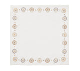 Carnation Napkin in White, Natural & Gray by Kim Seybert WHITE/NATURAL/GRAY 21"L x 21"W x 0.1"H - Set of 4 Napkins at FIG LINENS AND HOME 2