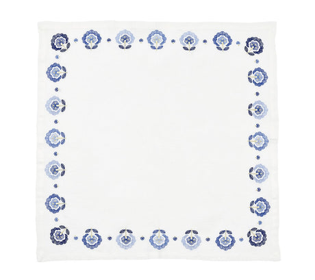 Carnation Napkins in White & Blue by Kim Seybert at Fig Linens and Home - View 4