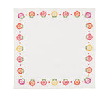 Kim Seybert Carnation Napkins in White, Pink & Orange - Open Set of 4 Napkins at Fig Linens & Home