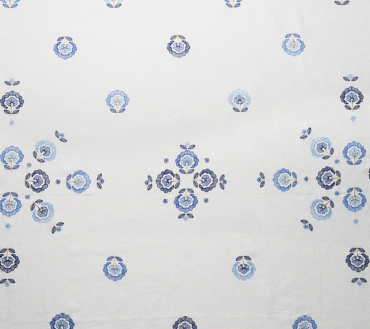 Carnation Tablecloth in White & Blue by Kim Seybert at Fig Linens and Home - View 3