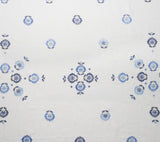 Carnation Tablecloth in White & Blue by Kim Seybert at Fig Linens and Home - View 3