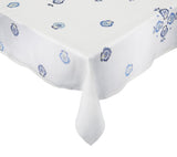 Carnation Tablecloth in White & Blue by Kim Seybert at Fig Linens and Home - View 1