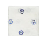 Carnation Tablecloth in White & Blue by Kim Seybert at Fig Linens and Home - View 4