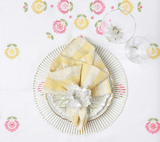 Carnation Tablecloth in White, Pink & Orange by Kim Seybert at Fig Linens and Home 6