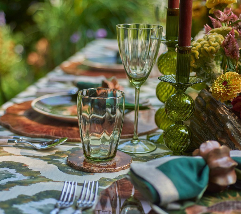 Cedar Coaster in Brown Set of 4 in a Gift Box by Kim Seybert at Fig Linens and Home 4