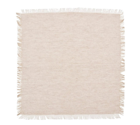 Chambray Fringe Napkin in Natural by Kim Seybert at Fig Linens and Home - Open Flat View