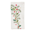 Xmas Carol Napkin in White, Red & Green, Set of 4 Kim Seybert