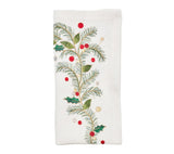 Xmas Carol Napkin in White, Red & Green, Set of 4 Kim Seybert