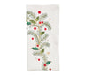 Xmas Carol Napkin in White, Red & Green, Set of 4 Kim Seybert