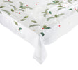 Christmas Carol Tablecloth White, Red & Green | Holiday Table Linens at Fig Linens and Home 1