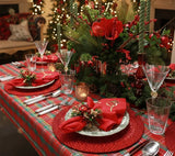 Christmas Napkin in Ribbons Red, Green & Gold - Kim Seybert Holiday Napkins at Fig Linens and Home 3