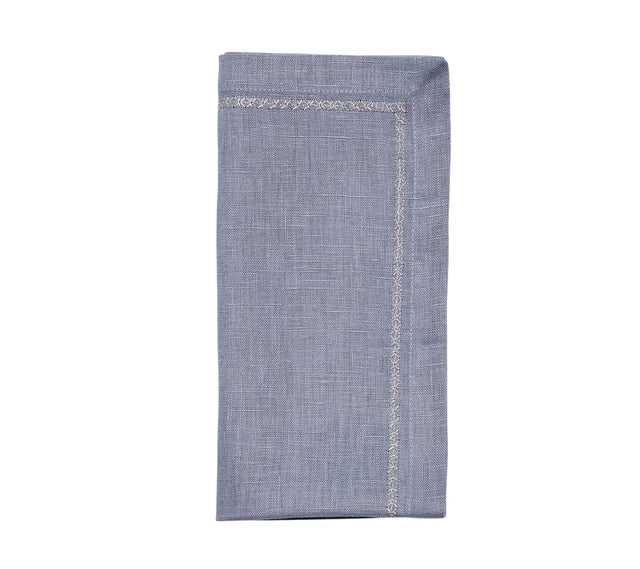 Classic Napkin in Dusty Blue | Set of 4 Napkins by Kim Seybert at Fig Linens and Home View 1