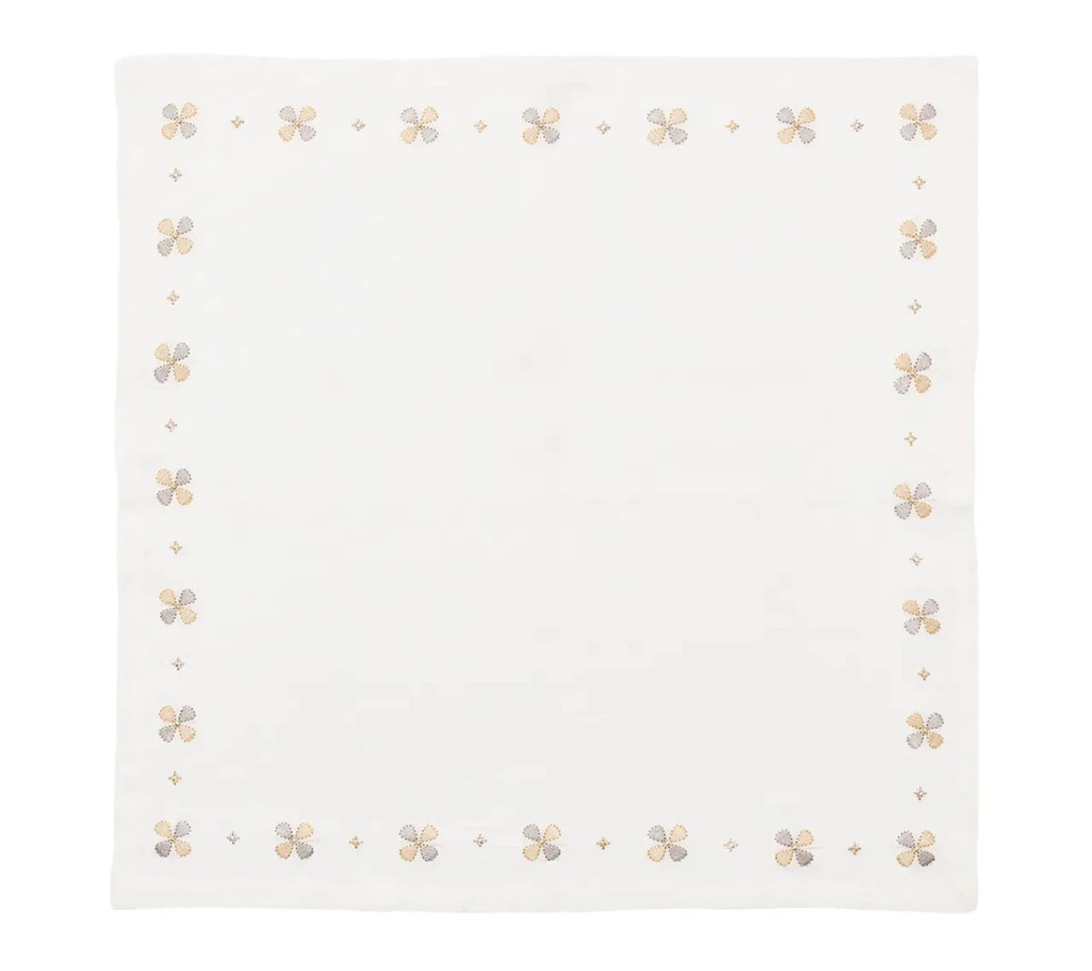 Clover White/Natural/Gray Napkin Detail 6 | Kim Seybert at Fig Linens and Home