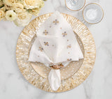 Clover White/Natural/Gray Napkin Detail 3 | Kim Seybert at Fig Linens and Home