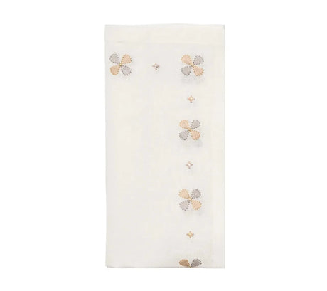 Clover White/Natural/Gray Napkin | Kim Seybert at Fig Linens and Home