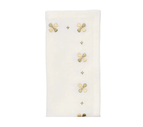 Clover White/Sage Napkin | Kim Seybert at Fig Linens and Home
