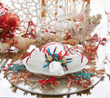 Coral Charm Charger in Turqouise Coral & Gold Set of 2 by Kim Seybert at Fig Linens and Home 4