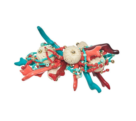 Coral Spray Napkin Ring in Natural Coral & Turquoise Set of 4 by Kim Seybert at Fig Linens and Home 5