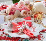 Coral Spray Napkin Ring in White & Natural Set of 4 by Kim Seybert at Fig Linens and Home 3