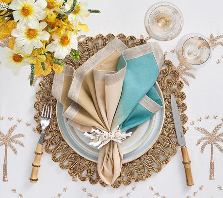 Coral Spray Napkin Ring in White & Natural Set of 4 by Kim Seybert at Fig Linens and Home 2
