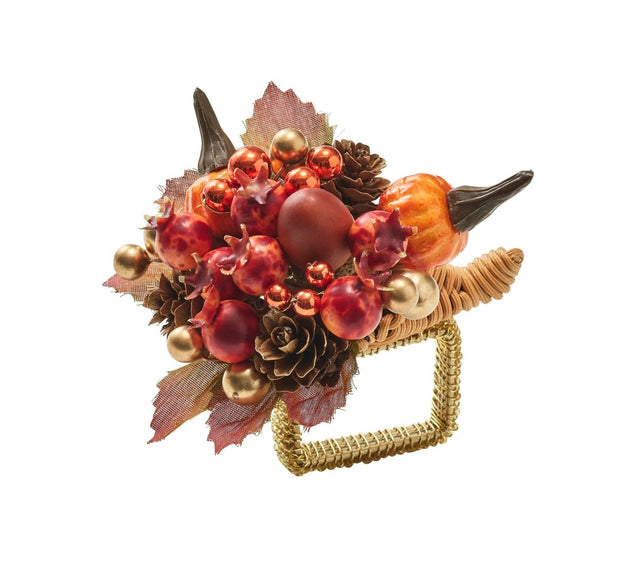 Cornucopia Napkin Ring in Multi, Set of 4 Kim Seybert at Fig Linens and Home