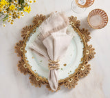 Daisy Placemat in Natural & Ivory by Kim Seybert at Fig Linens and Home - Lifestyle 1