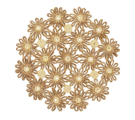 Daisy Placemat in Natural & Ivory by Kim Seybert at Fig Linens and Home