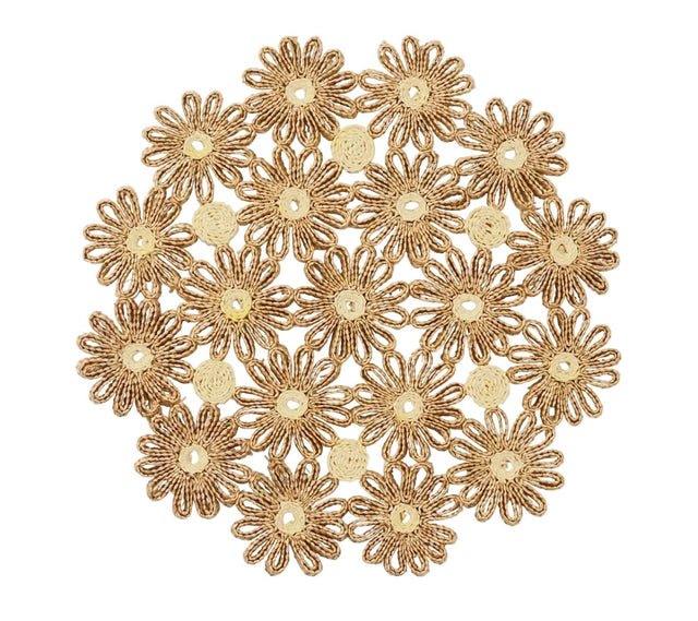 Daisy Placemat in Natural & Ivory by Kim Seybert at Fig Linens and Home
