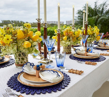 Daphne Tumbler in Blue Set of 4 by Kim Seybert | Glassware at Fig Linens and Home 5
