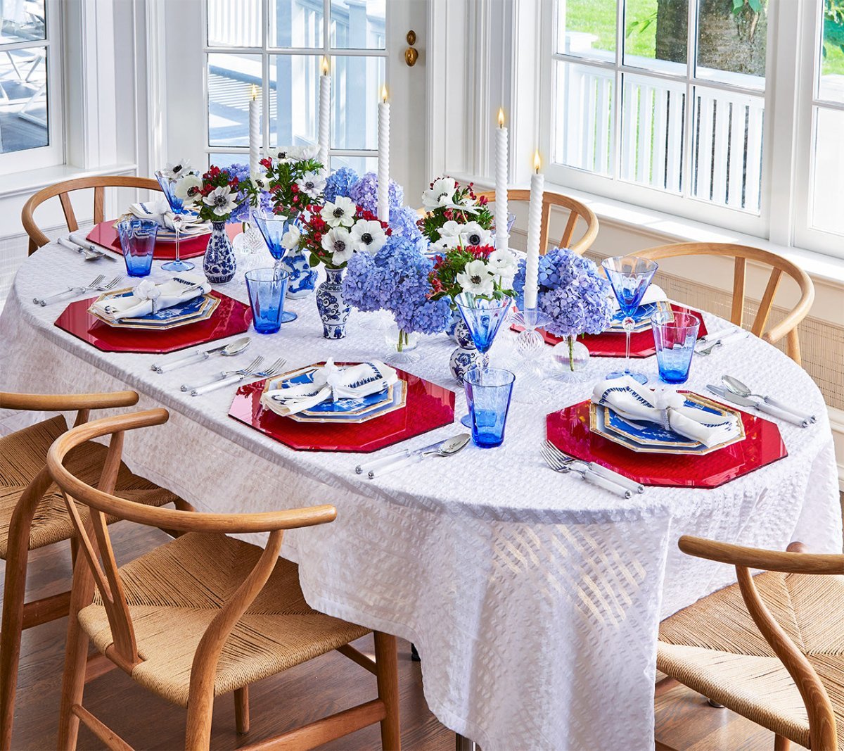 Daphne Tumbler in Blue Set of 4 by Kim Seybert | Glassware at Fig Linens and Home 4