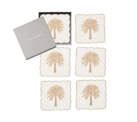 Date Palm Cocktail Napkins Set of 6 in a Gift Box by Kim Seybert at Fig Linens and Home 3
