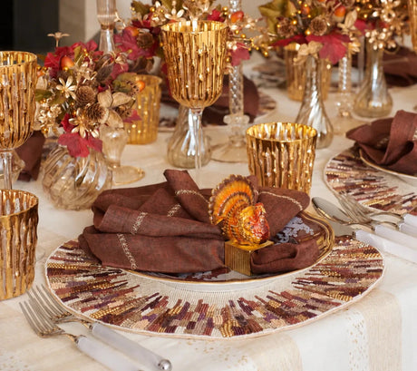 Diadem Brown/Multi Placemat Detail 6 | Kim Seybert at Fig Linens and Home
