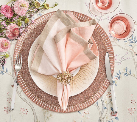 Dip Dye Napkin in Blush & Gold Set of 4 by Kim Seybert 1