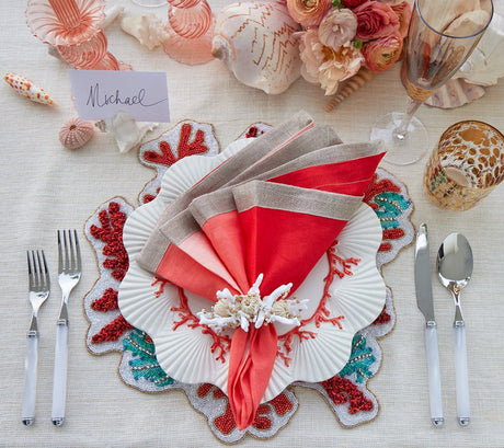 Dip Dye Napkin in Coral & Salmon Set of 4 by Kim Seybert 1