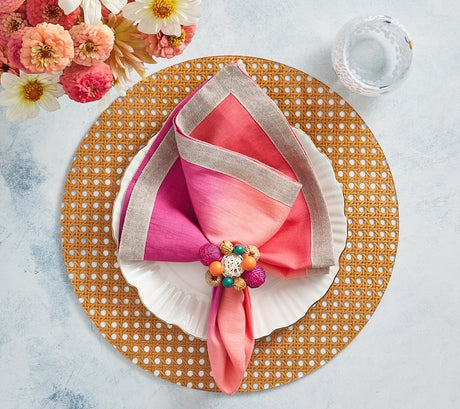 Dip Dye Napkin in Fuchsia & Orange Set of 4 by Kim Seybert 3