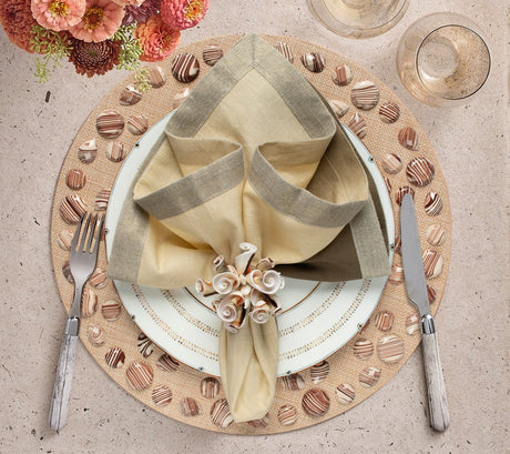 Dip Dye Napkin in Natural Brown & Gold Set of 4 by Kim Seybert 6